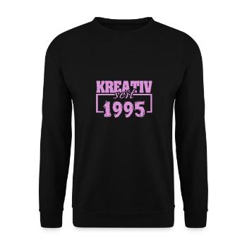1995 - Unisex Pullover - Schwarz - Vorne - Alina (178cm) & Michal (187cm)