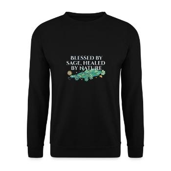 By Sage Healed By Nature Smudge Sticks - Unisex Sweatshirt - black - Front - Alina (178cm) & Michal (187cm)