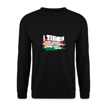 i I Teach Confident Bravery Equality Teacher Future - Unisex Sweatshirt - black - Front - Alina (178cm) & Michal (187cm)