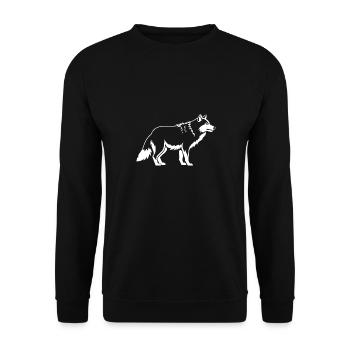 wolf - Unisex Sweatshirt - black - Front - Alina (178cm) & Michal (187cm)