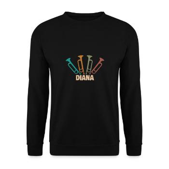 Geschenk für Diana - Unisex Pullover - Schwarz - Vorne - Alina (178cm) & Michal (187cm)
