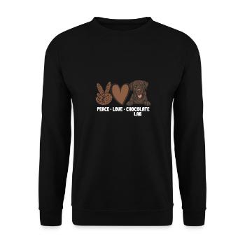 Chien Labrador Retriever brun chocolat - Sweat-shirt Unisexe - noir - Devant - Alina (178cm) & Michal (187cm)