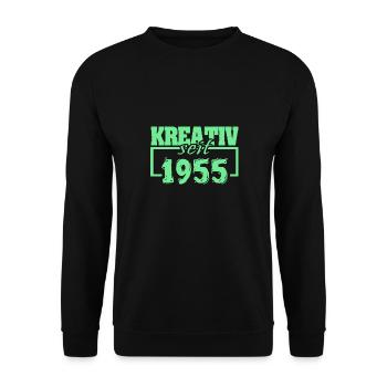 Maler 1955 - Unisex Pullover - Schwarz - Vorne - Alina (178cm) & Michal (187cm)