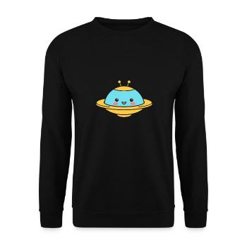flying saucer - Unisex Sweatshirt - black - Front - Alina (178cm) & Michal (187cm)