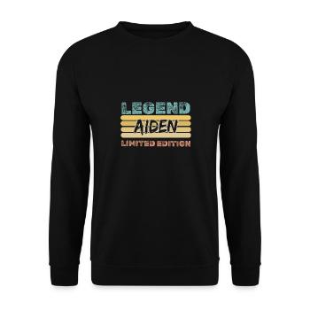 First name Aiden - Unisex Sweatshirt - black - Front - Alina (178cm) & Michal (187cm)