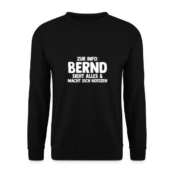 Bernd - Sweat-shirt Unisexe - noir - Devant - Alina (178cm) & Michal (187cm)