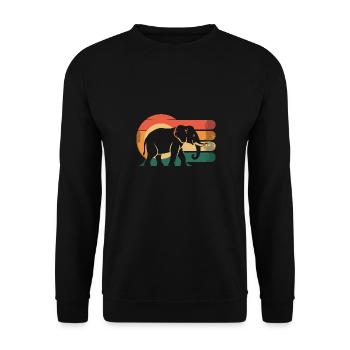Vintage Elephant - Unisex Sweatshirt - black - Front - Alina (178cm) & Michal (187cm)