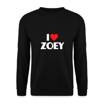 J’aime Zoey Red Heart Love Fan Gift - Sweat-shirt Unisexe - noir - Devant - Alina (178cm) & Michal (187cm)