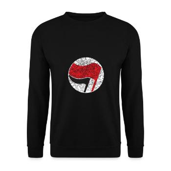 antifa flag left - Unisex Sweatshirt - black - Front - Alina (178cm) & Michal (187cm)