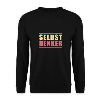 Selbstdenker - Unisex Pullover - Schwarz - Vorne - Alina (178cm) & Michal (187cm)