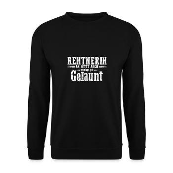 Rentnerin Ab Jetzt Auch Montags Gut Gelaunt! Großm - Unisex Pullover - Schwarz - Vorne - Alina (178cm) & Michal (187cm)
