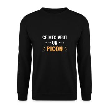 Ce mec veut un picon - Sweat-shirt Unisexe - noir - Devant - Alina (178cm) & Michal (187cm)