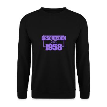1958 - Unisex Pullover - Schwarz - Vorne - Alina (178cm) & Michal (187cm)