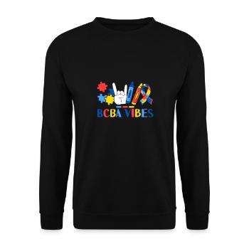 BCBA Vibes Applied Behavior Analysis Therapy - Unisex Sweatshirt - black - Front - Alina (178cm) & Michal (187cm)