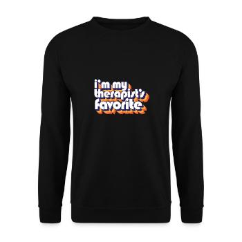 I'm My Therapist's Favorite Psychologist Joke - Unisex Pullover - Schwarz - Vorne - Alina (178cm) & Michal (187cm)