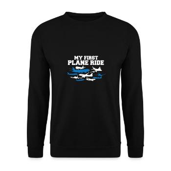 Voyage de vacances en solo Mon premier avion - Sweat-shirt Unisexe - noir - Devant - Alina (178cm) & Michal (187cm)