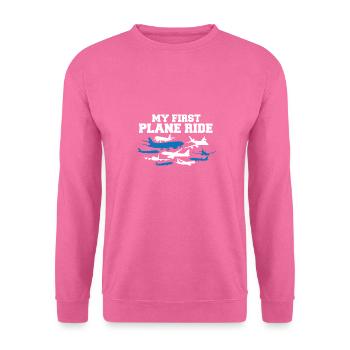 Voyage de vacances en solo Mon premier avion - Sweat-shirt Unisexe - rose - Devant