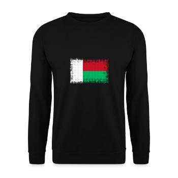 Flag of Madagascar - Unisex Sweatshirt - black - Front - Alina (178cm) & Michal (187cm)