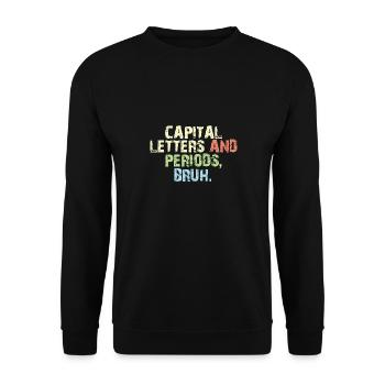 Drôle ELA Professeur d’anglais Lettres et périodes Bruh - Sweat-shirt Unisexe - noir - Devant - Alina (178cm) & Michal (187cm)