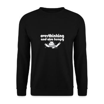 Cat Lover Foodie Overthinking And Also Hungry - Unisex Sweatshirt - black - Front - Alina (178cm) & Michal (187cm)