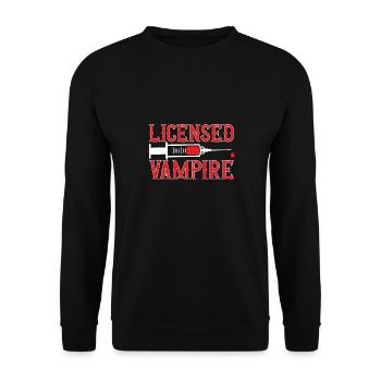 Phlebotomy Blood Draw Blood Nurse - Unisex Sweatshirt - black - Front - Alina (178cm) & Michal (187cm)