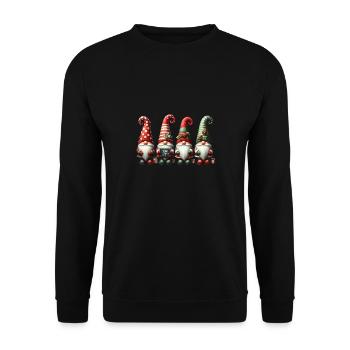 Des gnomes festifs avec « Joyeux Noël » - Sweat-shirt Unisexe - noir - Devant - Alina (178cm) & Michal (187cm)