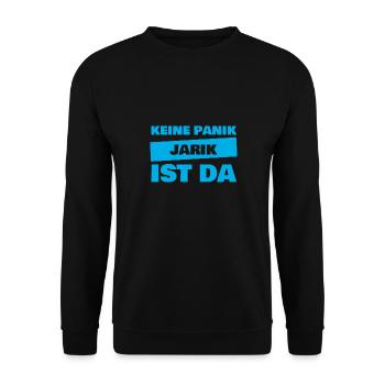 Vorname Jarik - Unisex Pullover - Schwarz - Vorne - Alina (178cm) & Michal (187cm)