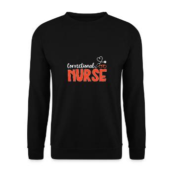 Krankenschwester Strafvollzug Gefängnis - Unisex Pullover - Schwarz - Vorne - Alina (178cm) & Michal (187cm)
