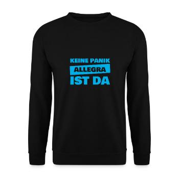Allegra als Vorname - Unisex Pullover - Schwarz - Vorne - Alina (178cm) & Michal (187cm)