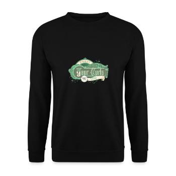 Curly Charm Hairdresser Twirl Spiraled Wavy Frizz - Unisex Pullover - Schwarz - Vorne - Alina (178cm) & Michal (187cm)