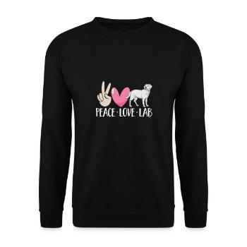 Labrador Retriever blanc Labrador Labrador blanc - Sweat-shirt Unisexe - noir - Devant - Alina (178cm) & Michal (187cm)
