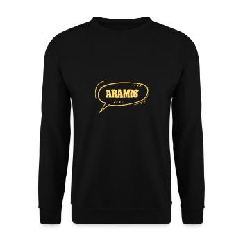Prénom Aramis - Sweat-shirt Unisexe - noir - Devant - Alina (178cm) & Michal (187cm)