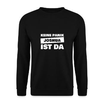 Vorname Joshua - Unisex Pullover - Schwarz - Vorne - Alina (178cm) & Michal (187cm)