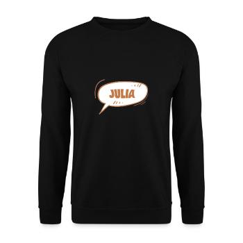 Julia als Julia - Unisex Pullover - Schwarz - Vorne - Alina (178cm) & Michal (187cm)