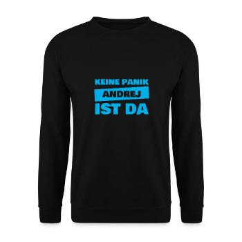 Vorname Andrej - Unisex Pullover - Schwarz - Vorne - Alina (178cm) & Michal (187cm)