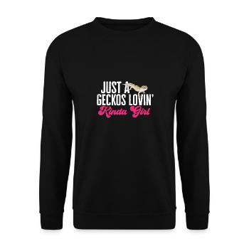 Leopard Gecko Reptile Pet Gecko - Unisex Sweatshirt - black - Front - Alina (178cm) & Michal (187cm)