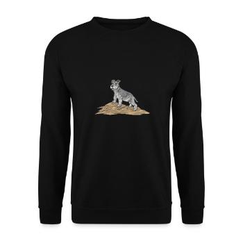 Schnauzer nain Chien Schnauzer - Sweat-shirt Unisexe - noir - Devant - Alina (178cm) & Michal (187cm)