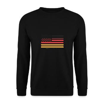Amerikanisch Deutsch - Unisex Pullover - Schwarz - Vorne - Alina (178cm) & Michal (187cm)