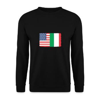 Italien Italia italienisch italienische Flagge - Unisex Pullover - Schwarz - Vorne - Alina (178cm) & Michal (187cm)