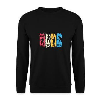 Tischtennis, Tischtennis, Tischtennis - Unisex Pullover - Schwarz - Vorne - Alina (178cm) & Michal (187cm)