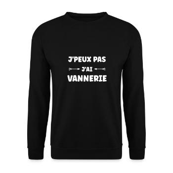 j'peux pas j'ai bain de vannerie - Sweat-shirt Unisexe - noir - Devant - Alina (178cm) & Michal (187cm)