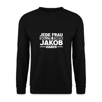 Jacob - Unisex Sweatshirt - black - Front - Alina (178cm) & Michal (187cm)