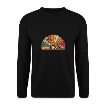 Fuchs Tier - Unisex Pullover - Schwarz - Vorne - Alina (178cm) & Michal (187cm)