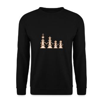 Chess Family Chess Piece Funny Chess Player Gift - Unisex Sweatshirt - black - Front - Alina (178cm) & Michal (187cm)
