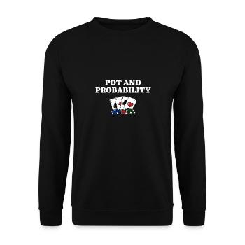 Pot and Probability Poker Card Games Poker Player - Unisex Sweatshirt - black - Front - Alina (178cm) & Michal (187cm)