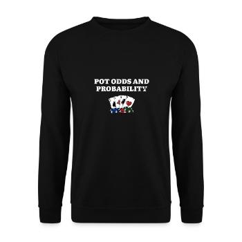 Pot Odds et Probabilité Jeux de cartes Poker Card - Sweat-shirt Unisexe - noir - Devant - Alina (178cm) & Michal (187cm)