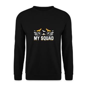 Bird of Prey funny falconer saying hunting design - Unisex Sweatshirt - black - Front - Alina (178cm) & Michal (187cm)