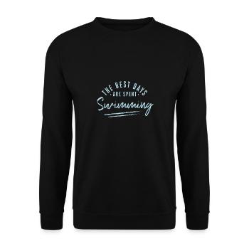 On passe les meilleurs jours à nager énonciations nageur - Sweat-shirt Unisexe - noir - Devant - Alina (178cm) & Michal (187cm)