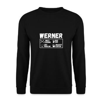 Werner - Unisex Pullover - Schwarz - Vorne - Alina (178cm) & Michal (187cm)