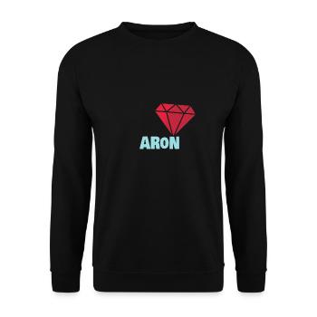 Gift for Aron - Unisex Sweatshirt - black - Front - Alina (178cm) & Michal (187cm)